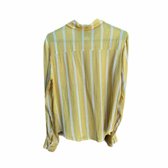 Dont Ask Why Yellow and white stripped button down - Picture 2 of 4